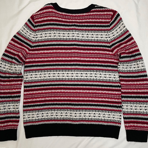 Talbots Cardigan Sweater Lambswool Fair Isle Button Up Large - Picture 8 of 8